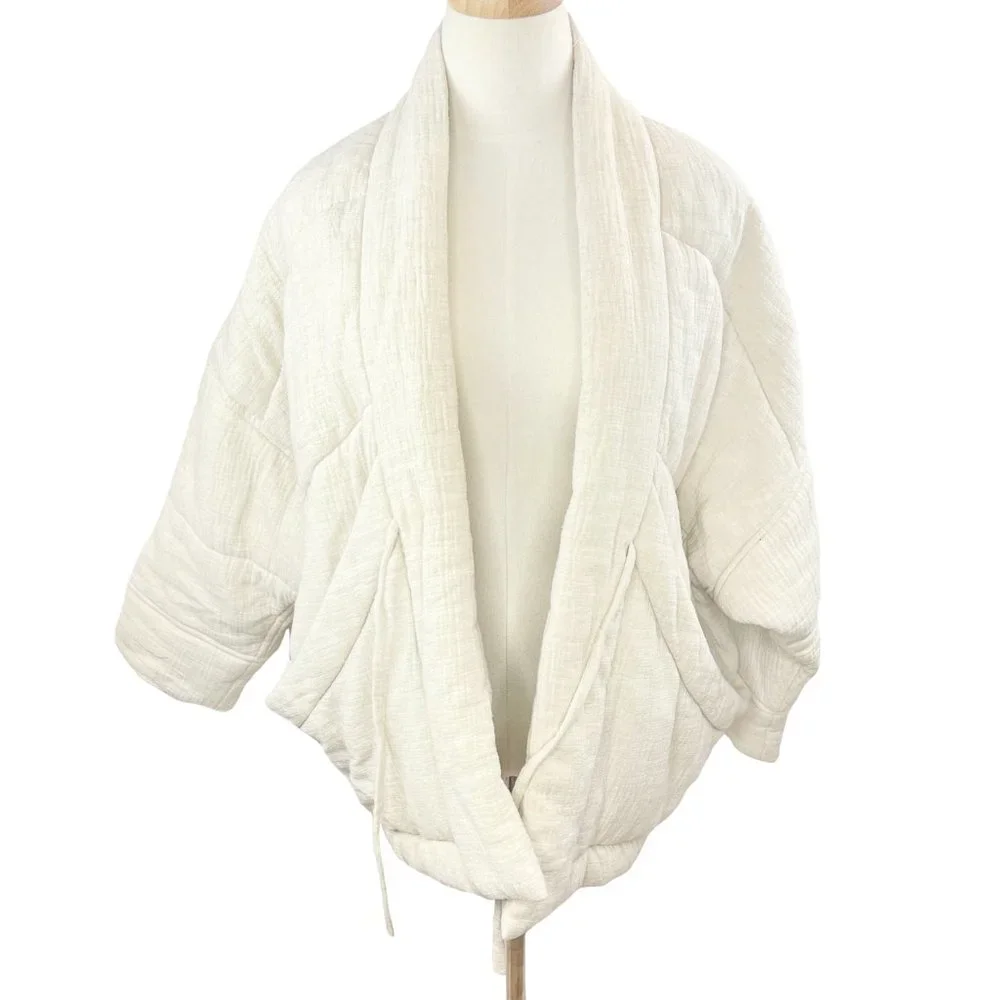 SOLD: 7115 by Szeki Sumo Gauze Puffer in Oatmeal sz S - Picture 6 of 7